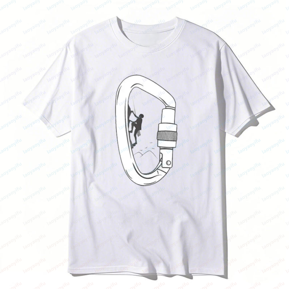 Outdoor Sport Climbing Gear - Karabijnhaak Klimuitrusting Bedrukt T-shirt Outdoor Avontuur