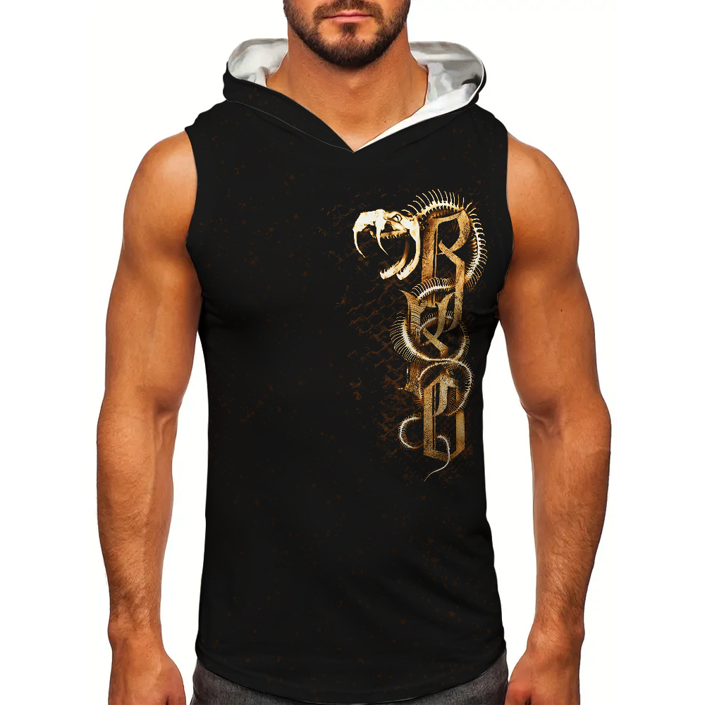 Outdoor Sport Hoodie - Heren Zwart Randy Orton Viper Mouwloze